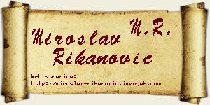Miroslav Rikanović vizit kartica